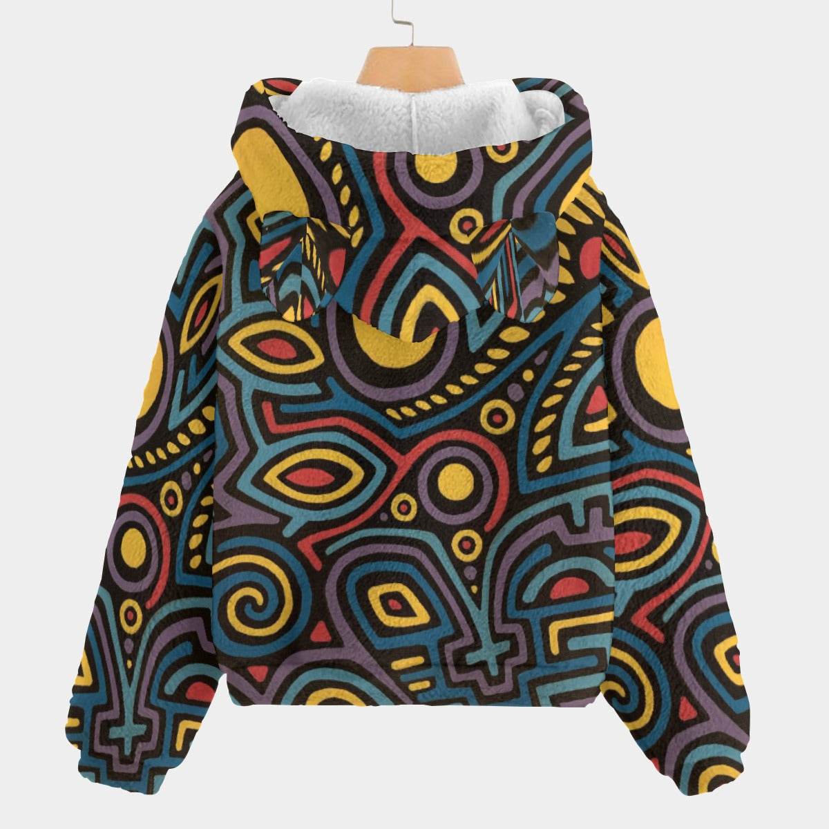 Chaospattern-Kid’s Borg Fleece Sweatshirt With Ear