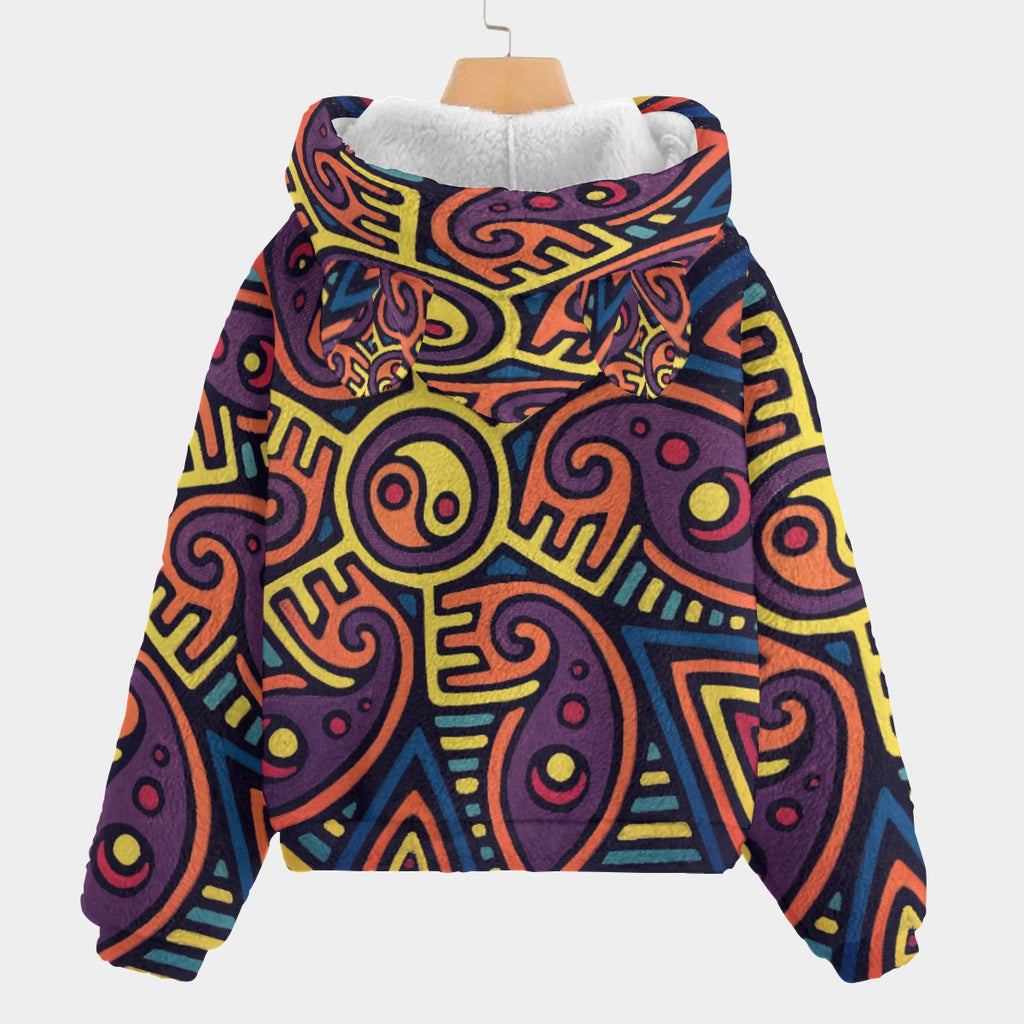 Chaospattern-Kid’s Borg Fleece Sweatshirt With Ear