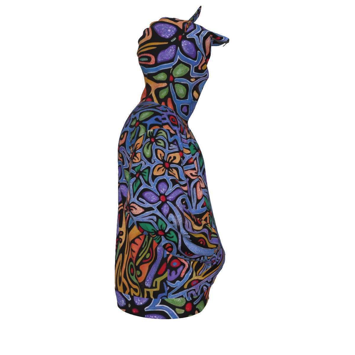 Chaospattern- Wild Mind Cat Hoodie With Zipper Closure